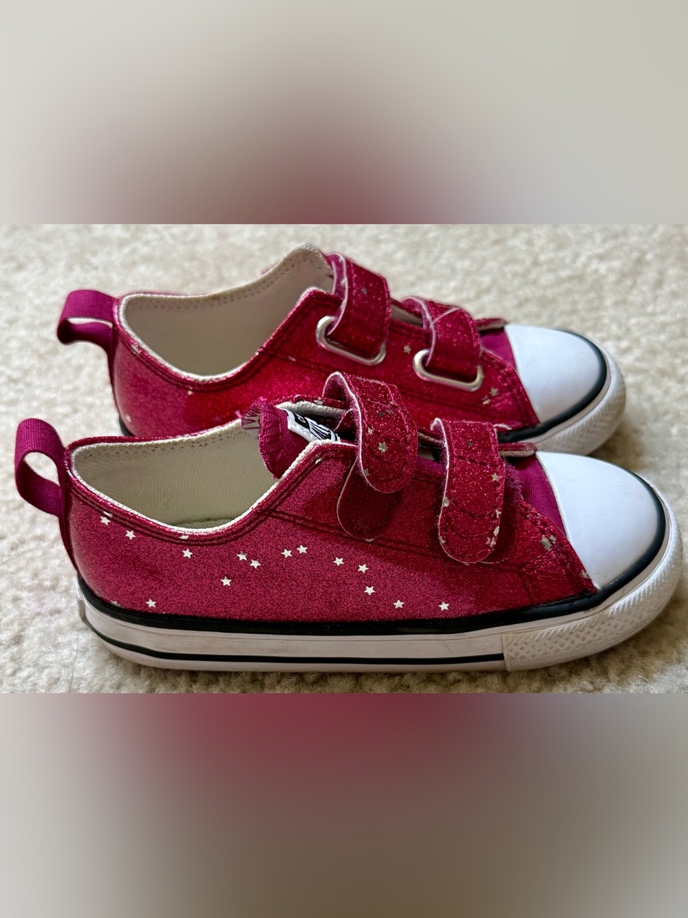 Girls Pink Glitter Converse Toddler Size 9